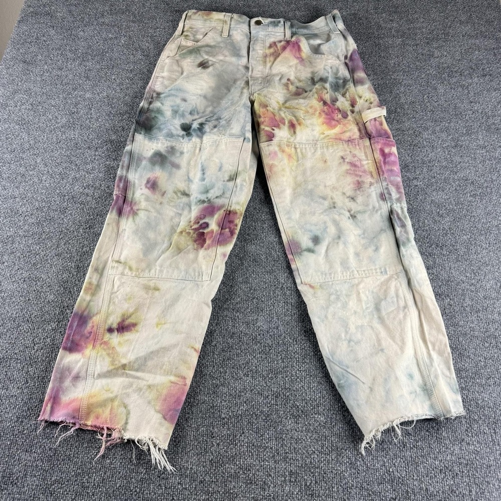 Stan Ray Pants Mens 32x28 Multicolor Canvas Carpenter Tie Dye Workwear USA